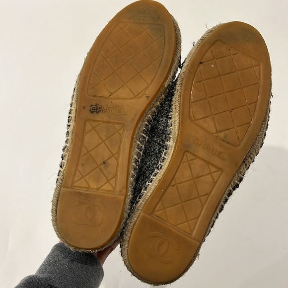 Chanel Espadrille 38 Woven Felt CC Runway Rare Flats CC-0322N-0082 - Picture 6 of 7